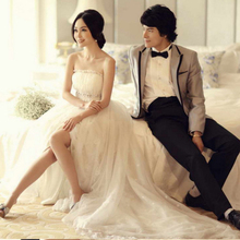 宫廷蕾丝 韩式韩版抹胸拖尾公主新娘婚纱2012皇室最新款685