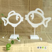 特价包邮家居饰品小摆件快乐小对鱼/高档健康pu漆木制创意挂钩/