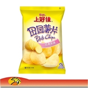  上好佳田园薯片原味50克零食膨化食品(20包/箱)日期新鲜