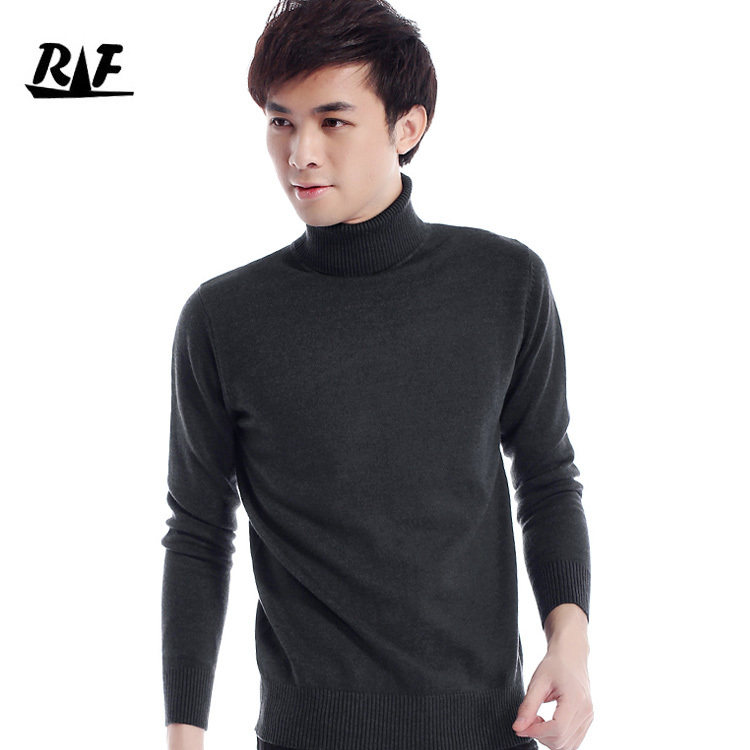新款秋冬男装 <em>男士高领毛衣加厚</em>黑色线衫 男式