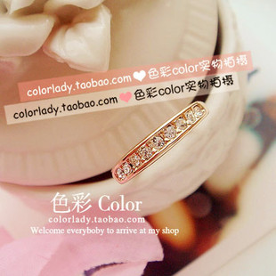  3件包邮 外贸小饰品女欧美韩版可爱俏皮首饰18K镀金OL多钻戒戒指