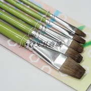 马利g1865平头马毛猪鬃5支装水粉画笔初学者丙烯油画颜料排笔