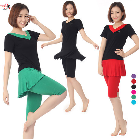<em>广场舞</em>到服套装夏短袖女新款健身服拉丁舞表演