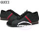 GUCCI古奇上等磨砂牛皮配专用双G布时尚休闲鞋T