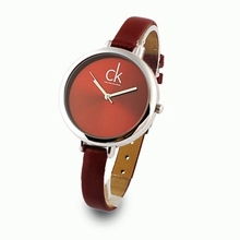 Calvin Klein Ladies Watch Corea del temperamento elegantes damas delgado cinturón de relojes relojes de marca, el vino tinto CK