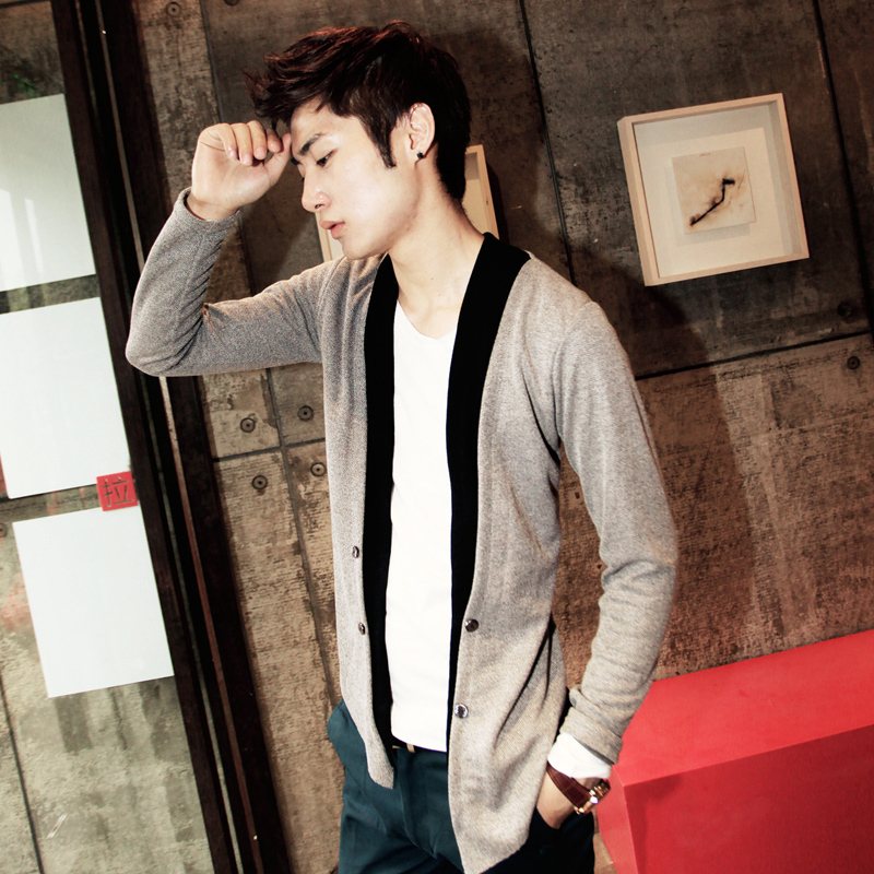 修身开衫男装毛衣...