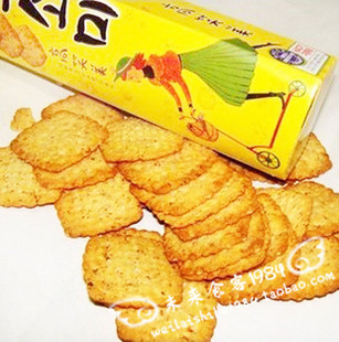  韩国进口食品 好丽友高笑美饼干 芝麻酥脆薄饼 80g 超好吃