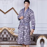 浴袍2012新品 日系纯棉毛巾料条纹情侣<em>睡衣</em>男