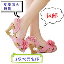 清仓特价！2010新款热卖性感甜美花朵时尚露趾镂空高跟凉鞋