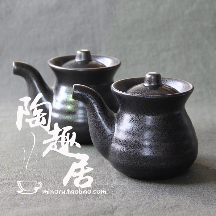 日式餐厅陶瓷调味罐酱油壶醋壶黑色天目釉创意家居小摆件厨房用品 日式餐厅陶瓷调味罐酱油壶醋壶黑色天目釉创意家居小摆件厨房用品