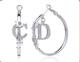 精镀14K白金镶钻Dior耳环