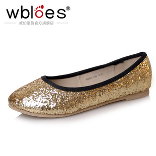  新款春款亮片平底单鞋糖果休闲甜美公主平跟单鞋女鞋包邮