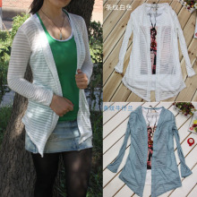 两件包邮!新品2012春夏新韩版空调衫 防晒服长款女装糖果针织开衫