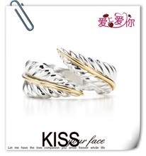 Tiffany Tiffany plata 925 anillos de parejas anillos pluma de la cola de separación del anillo