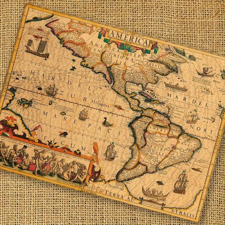 古代地图 航海图 复古怀旧牛皮纸大海报大尺寸