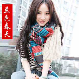民族风女士毛线围巾包邮...