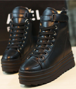  冬韩版超保暖高帮雪地鞋女 厚底休闲鞋松糕鞋棉鞋 短靴雪地靴