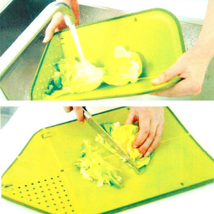 Simple-three golden crowns collapsible waterlogging plastic cutting board K0019