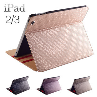  钻石纹苹果 new ipad4/3/2 保护套 真皮质感皮套 超薄带休眠外壳