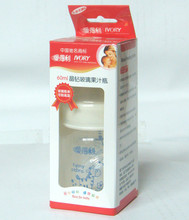 爱得利 标准口径晶钻玻璃果汁瓶60ml 宝宝果汁奶瓶 耐高温A90秒杀