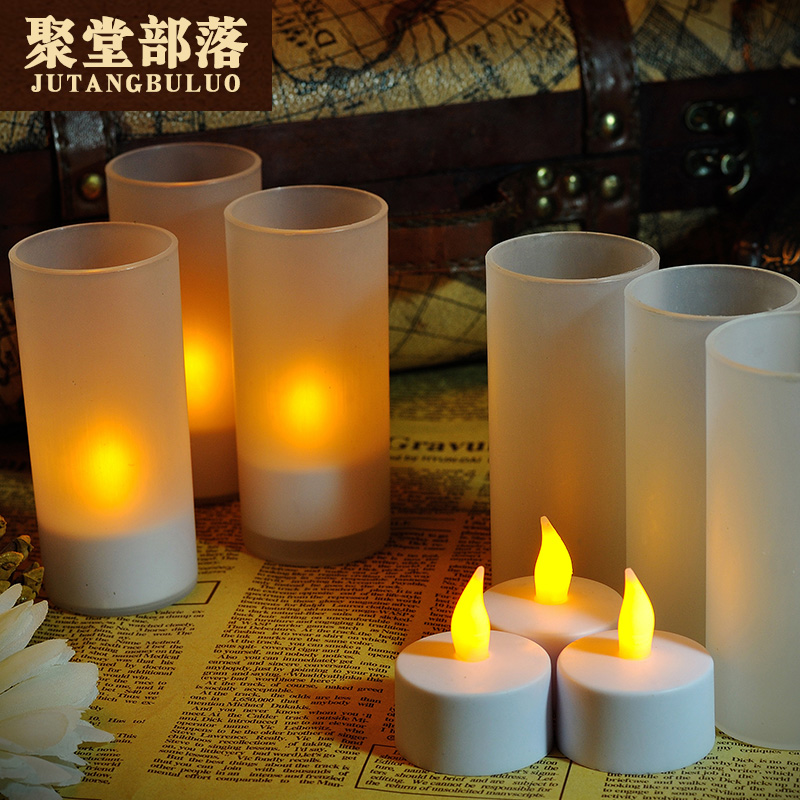 聚堂部落 充電led電子蠟燭燈 電子蠟燭燈 led蠟燭 配磨砂塑料杯子在類目 節慶用品/禮品, 蠟燭中 - 來自Buy2taobao.com提供專業的淘寶代購服務