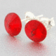韩国进口deim热播韩剧饰品红色水晶纯银耳钉