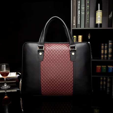 香港代购正品酷奇真皮男包新款男士手提包单肩