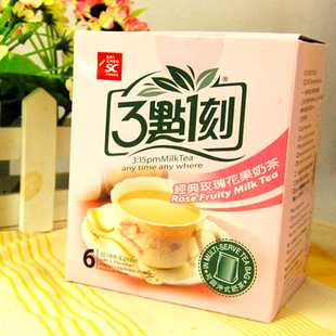  台湾进口三点一刻咖啡3点1刻经典玫瑰花果奶茶下午茶120克6包/盒