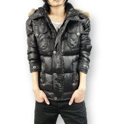 Jack Jones/杰克琼斯 新款外单真毛100%羽绒 男款羽绒服外套