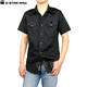 G-STAR 日单宝石扣军装款修身短袖衬衫-黑