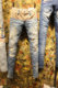 Korea purchasing Korea imported reaction lace Pearl hole flower waist jeans
