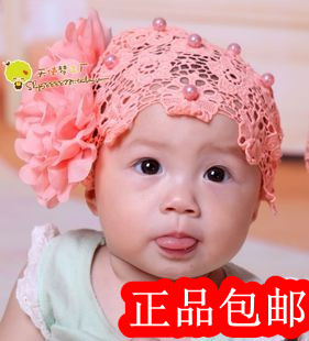  A06 韩版宝宝发带 婴儿童发带 头饰 蕾丝 棉质 假发 杏色春天