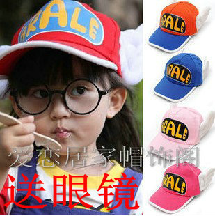  正版阿拉蕾送眼镜 小葡萄帽子 儿童棒球帽子翅膀 网帽太阳帽特价