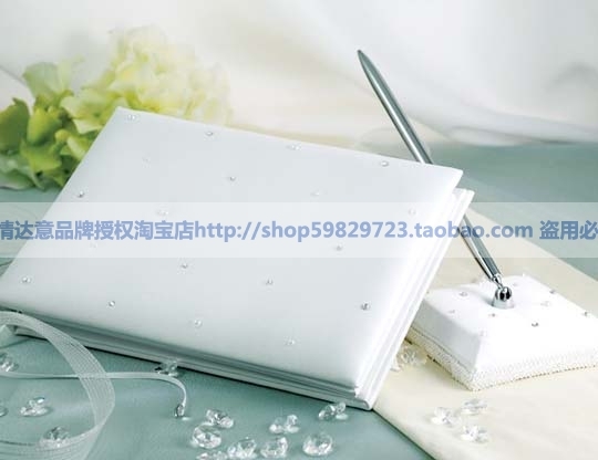 婚庆用品 西式结婚签名册 礼金簿签到本和笔座 满天星爱恋2件套 婚庆用品 西式结婚签名册 礼金簿签到本和笔座 满天星爱恋2件套