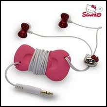 包邮原装 Hello kitty耳机KT猫耳机 入耳式耳机 卡通蝴蝶结水钻