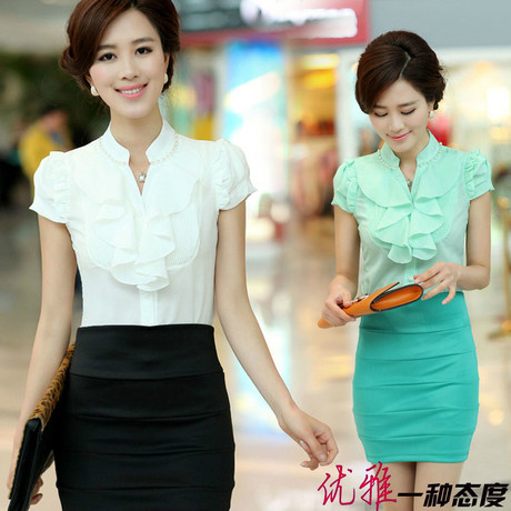 <em>职业</em>装<em>女装夏装</em>2014韩版OL工作制服女套装雪