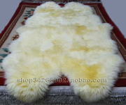 新疆纯羊毛羊皮毯四拼羊皮，垫子飘窗垫沙发坐垫椅垫床边毯