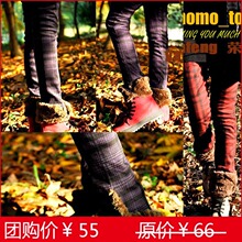 韩版 长裤子 男女款显瘦 内毛绒双层加厚棉裤 铅笔裤 454g3473