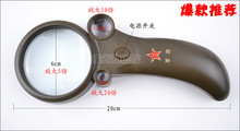 75mm高倍率放大镜 多倍率 带灯 验钞 珠宝鉴定 磨砂防滑手柄