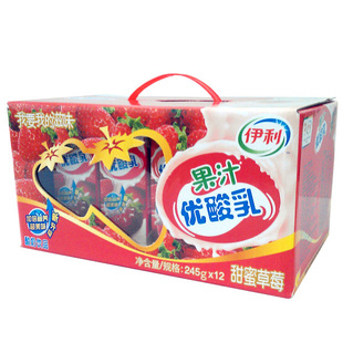  【天猫超市】伊利酸奶 果汁优酸乳 草莓味 乳饮品245ml*12