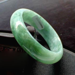  A货翡翠手镯天然冰糯种淡绿色翡翠玉镯子完美玉手镯带国家证书