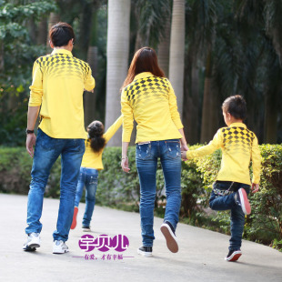  品牌亲子装秋冬新款加厚母子母女装父子父女装家庭装一家人