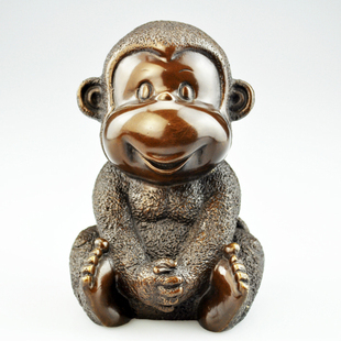  铜欣祥 开光铜猴摆件家居风水装饰品可爱四不猴十二生肖猴礼品