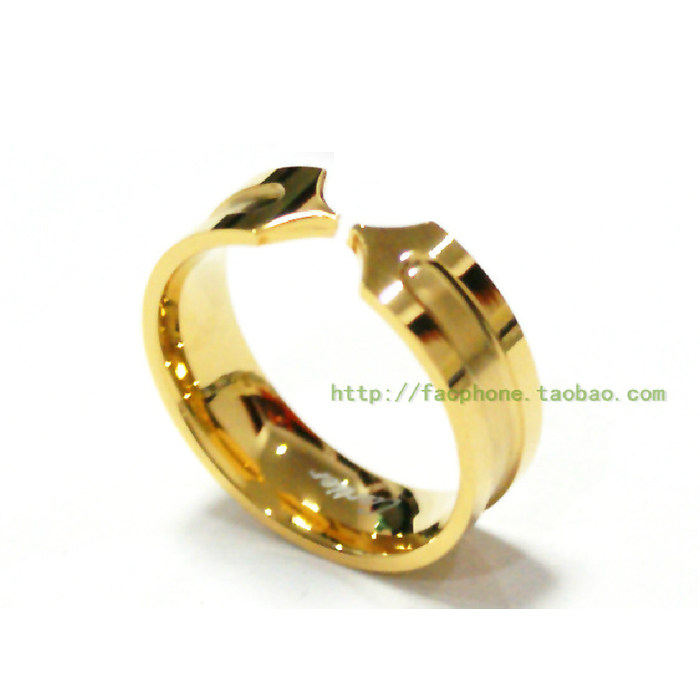 双C开口钛钢14K 金春秋 特供欧美明星戒指 情侣