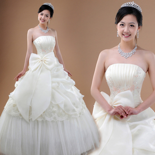 Korean bow elegant sweet Princess line lace wedding new chest court beads wrapped thick and disorderly HS6211