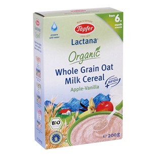  原装进口特福芬有机营养米粉燕麦粉2段牛奶苹果香草婴儿宝宝辅食