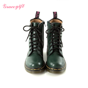  188元Gracegift新款短靴牛皮英伦风女靴马丁靴女F1017-1