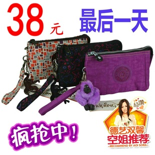  kipling特价韩版女包钱包手包时尚女士手拿包女式手抓包尼龙正品