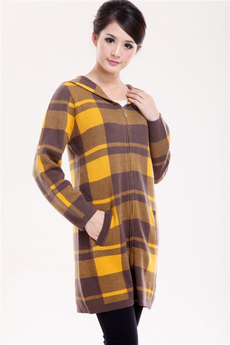 【多图】女士开衫中长款羊毛衫 - 女士开衫中长