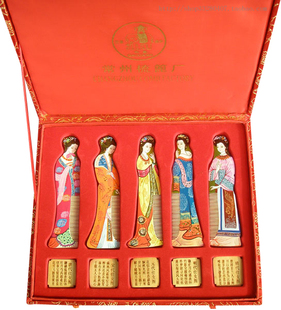  常州梳篦 木梳子 礼盒 特色手工艺礼品 送老外好礼物  五代仕女图